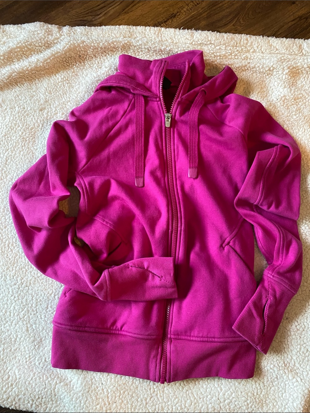 Athleta Bright Fuchsia Full-Zip Bomber Hoodie